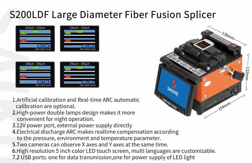 Large Diameter Fiber Fusion Splicer